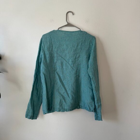 Flax Turquoise Button Top - Picture 2 of 9